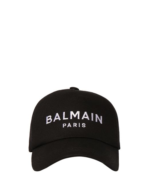 Balmain Logo Cotton Baseball Cap