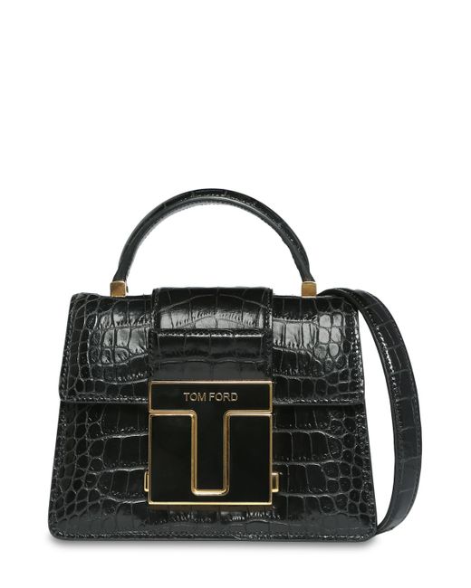 Tom Ford Mini Embossed Leather Top Handle Bag