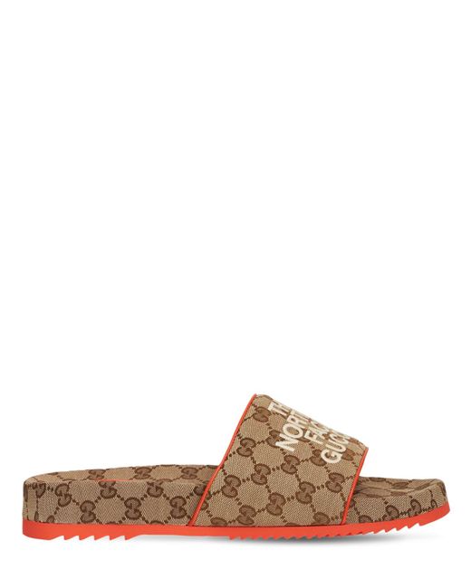 Gucci X The North Face Gg Canvas Slide Sandals