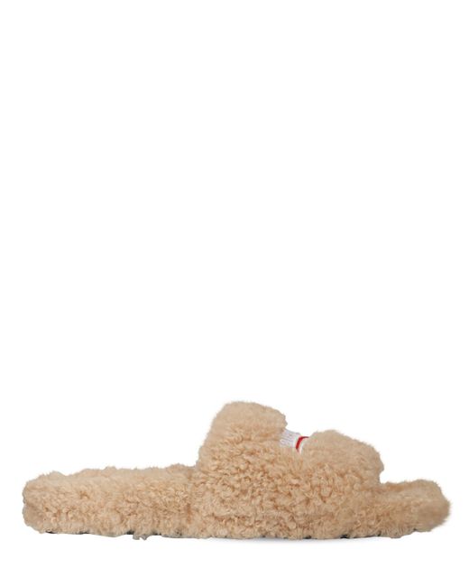 Balenciaga 10mm Furry Faux Shearling Slide Sandals