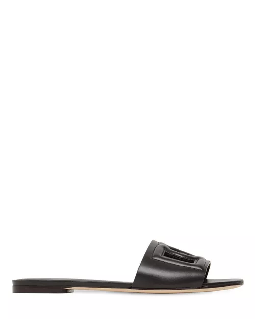 Dolce & Gabbana 10mm Bianca Leather Slide Sandals