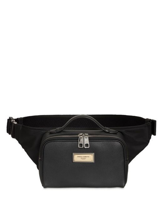 Dolce & Gabbana Logo Plaque Tech Leather Belt Bag