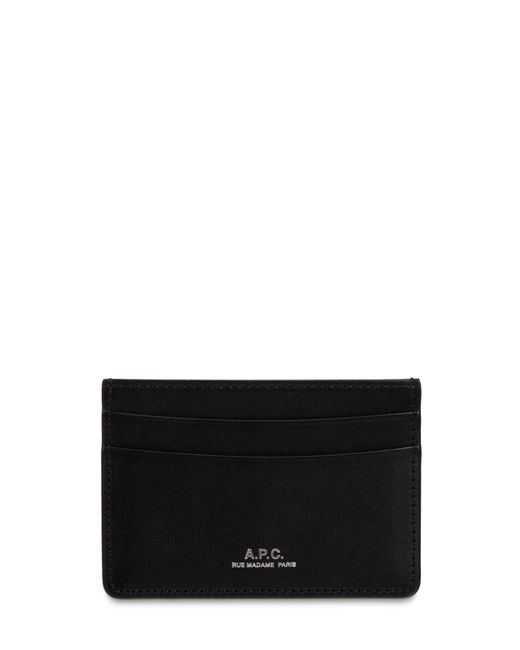 A.P.C. Printed Logo Leather Card Holder