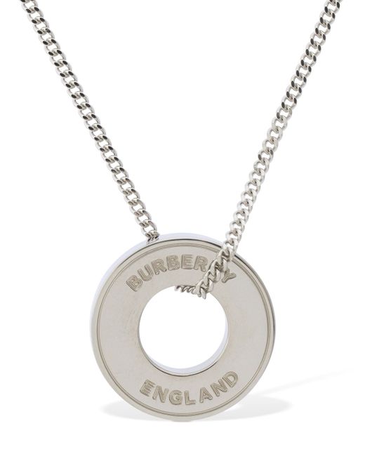 Burberry Round Logo Charm Necklace