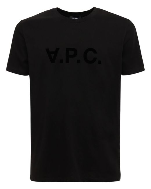 A.P.C. Flocked Upside Down Logo Cotton T-shirt