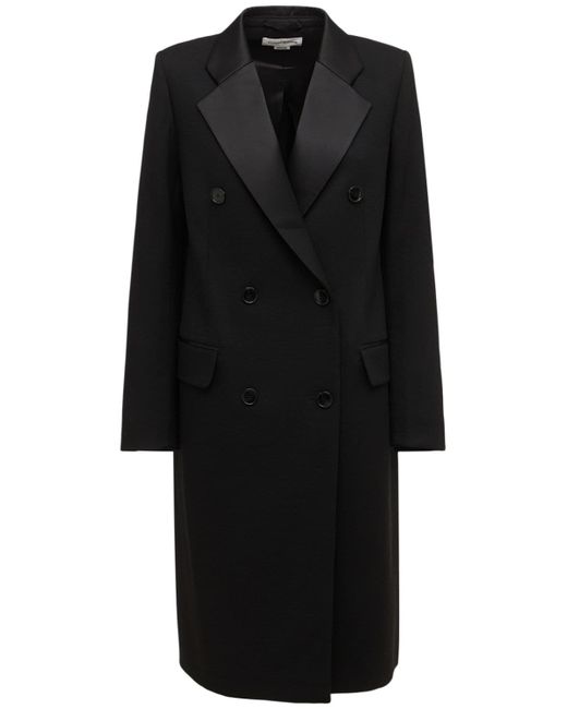 Victoria Beckham Double Breast Long Wool Tuxedo Coat
