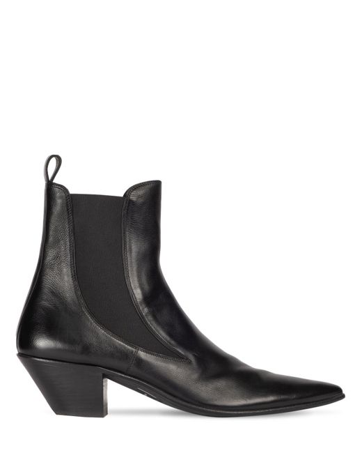 Saint Laurent Graphic Smooth Leather Chelsea Boots