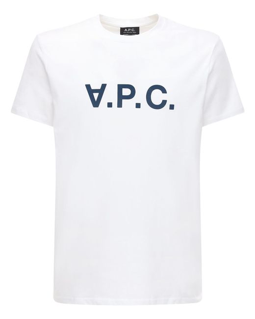 A.P.C. Flocked Upside Down Logo Cotton T-shirt