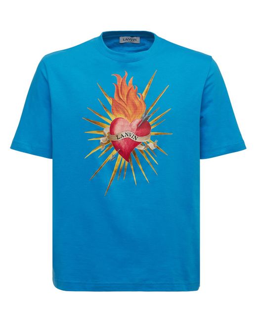 Lanvin Logo Heart Print Cotton T-shirt