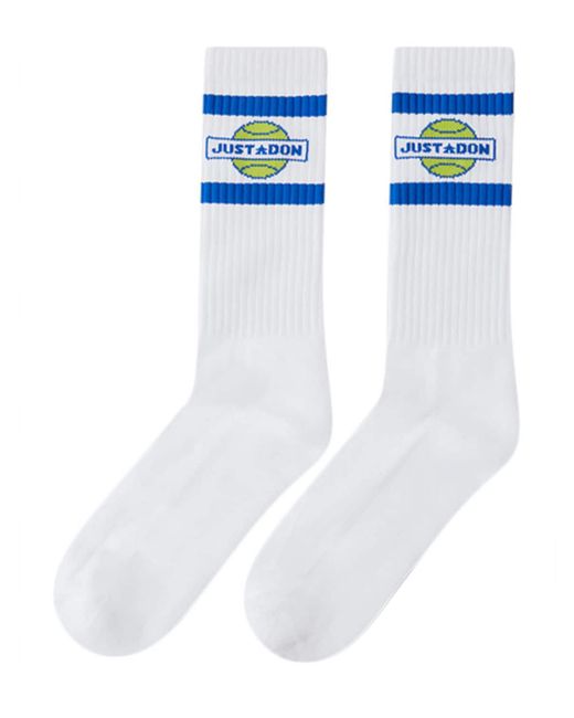 Just Don Logo Intarsia Cotton Blend Socks