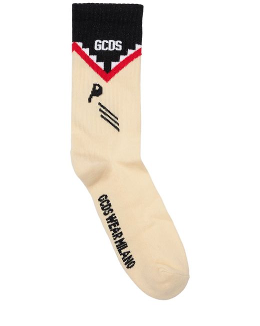 Gcds Shark Logo Cotton Blend Socks