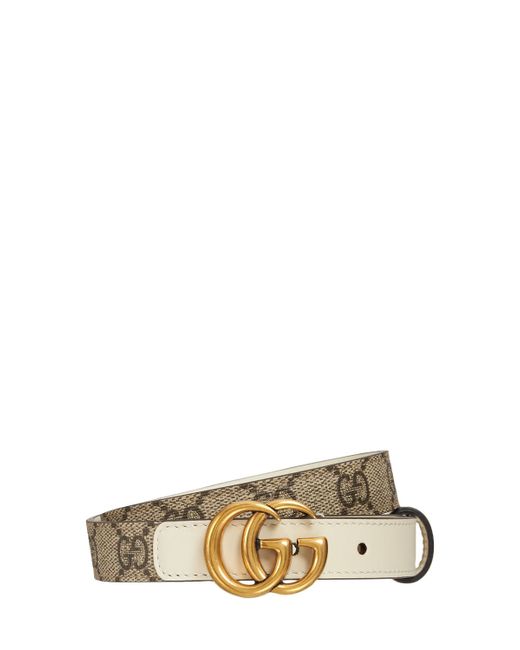 Gucci 2cm Gg Marmont Canvas Thin Belt