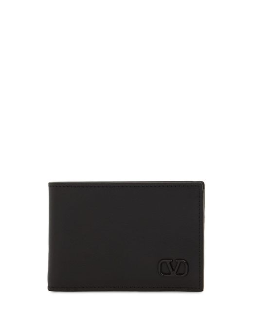 Valentino Garavani Metal Logo Leather Billfold Wallet
