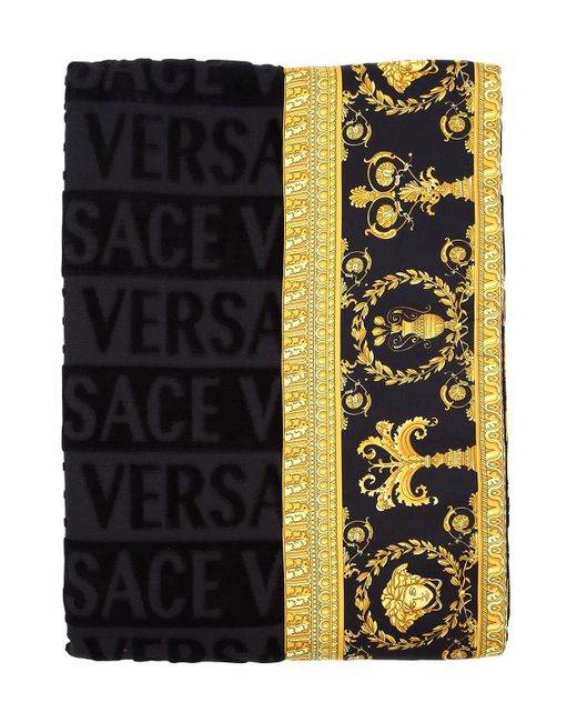 Versace Barocco Robe Printed Beach Towel