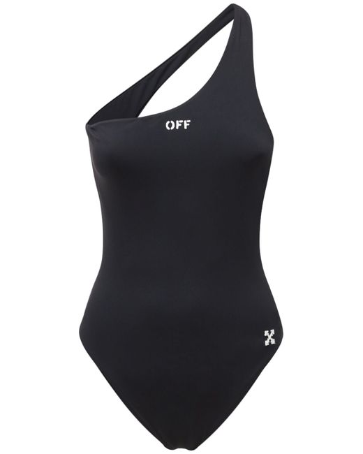 Off-White Logo One Shoulder Piece Swimsuit