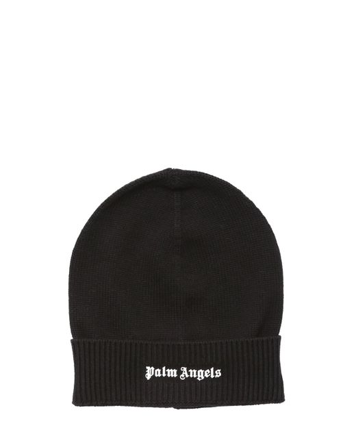 Palm Angels Logo Embroidery Cotton Blend Beanie