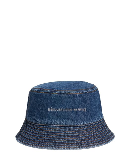 Alexander Wang Logo Cotton Denim Bucket Hat