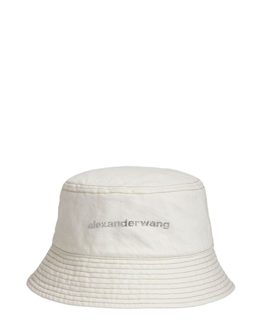 Alexander Wang Logo Cotton Denim Bucket Hat