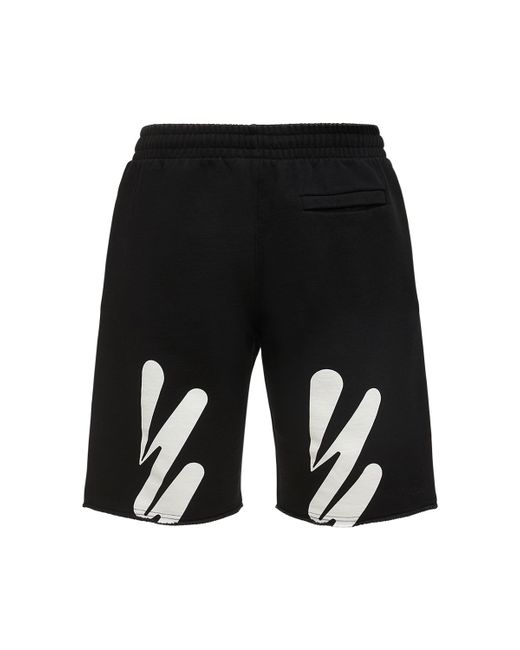 Off-White Wave Diag Cotton Jersey Sweat Shorts