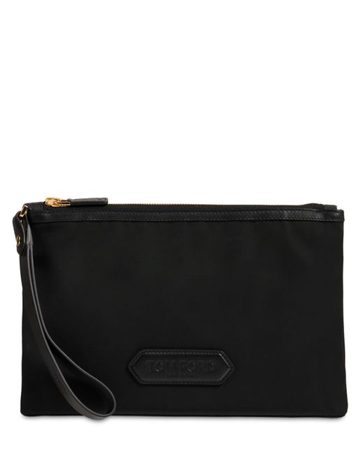 Tom Ford Logo Tech Leather Pouch