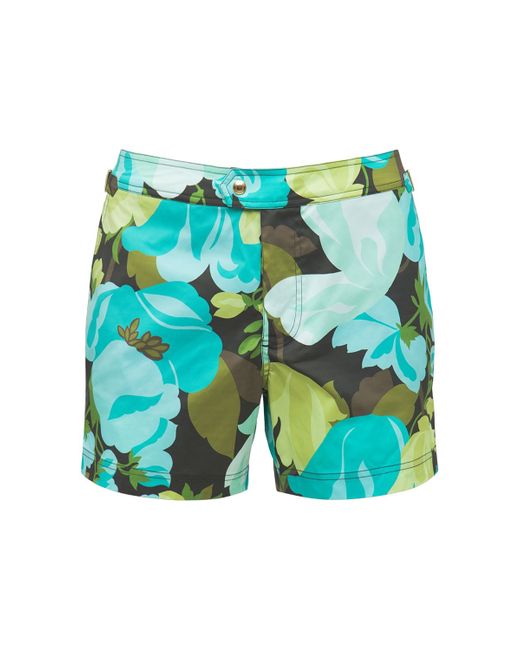 Tom Ford Flower Printed Poplin Swim Shorts