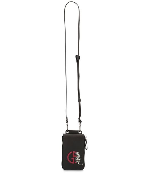 Giorgio Armani Logo Tiger Leather Phone Case W Strap