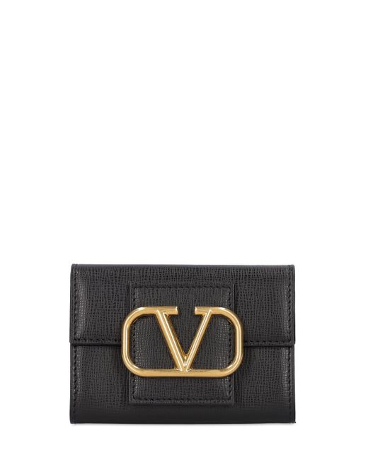Valentino Garavani Vlogo Grained Leather Card Holder