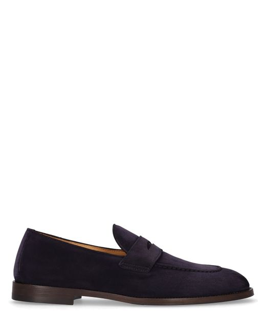 Brunello Cucinelli Suede Penny Loafers