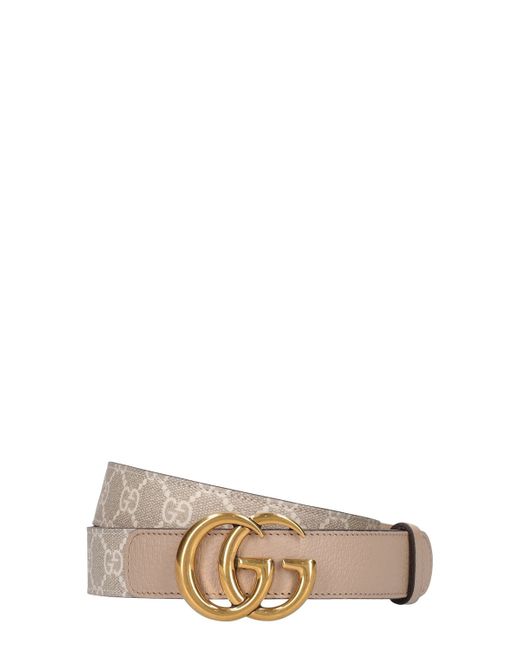 Gucci 3cm Marmont Gg Supreme Canvas Belt