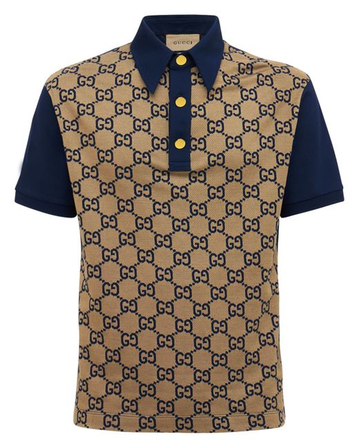 Gucci Maxi Gg Silk Cotton Polo Shirt