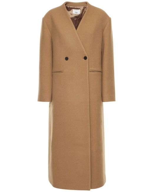 The Frankie Shop Clara Wool Collarless Long Coat