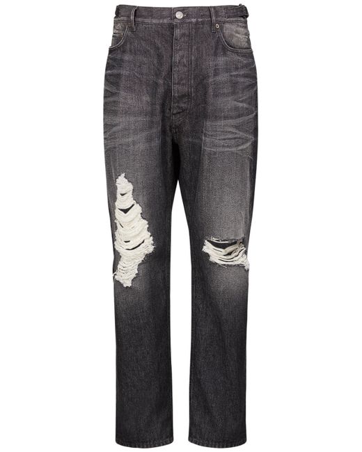 Balenciaga Relaxed Fit Ripped Cotton Jeans
