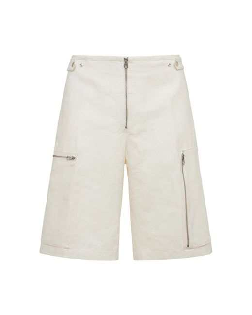 Jil Sander Coated Linen Cargo Shorts
