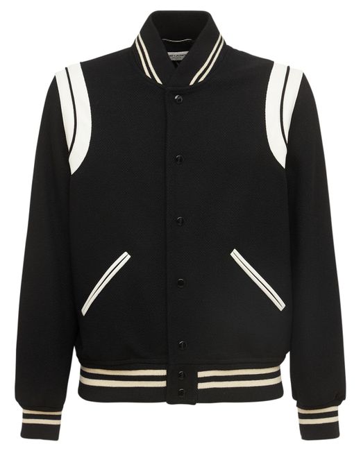 Saint Laurent Teddy Wool Jacket W Striped Details