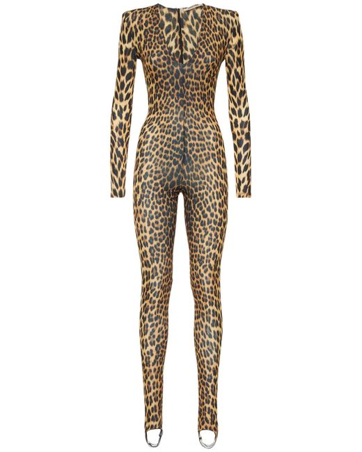 Roberto Cavalli Leopard Print Jersey Jumpsuit