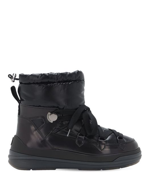 Moncler 30mm Leather Nylon Snow Boots