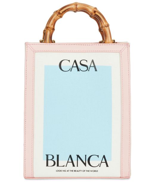 Casablanca Mini Casa Printed Canvas Leather Bag