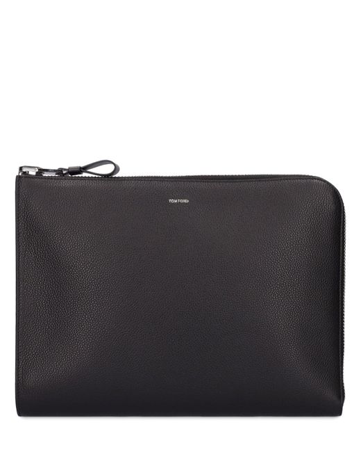 Tom Ford Soft Grain Leather Zip Pouch