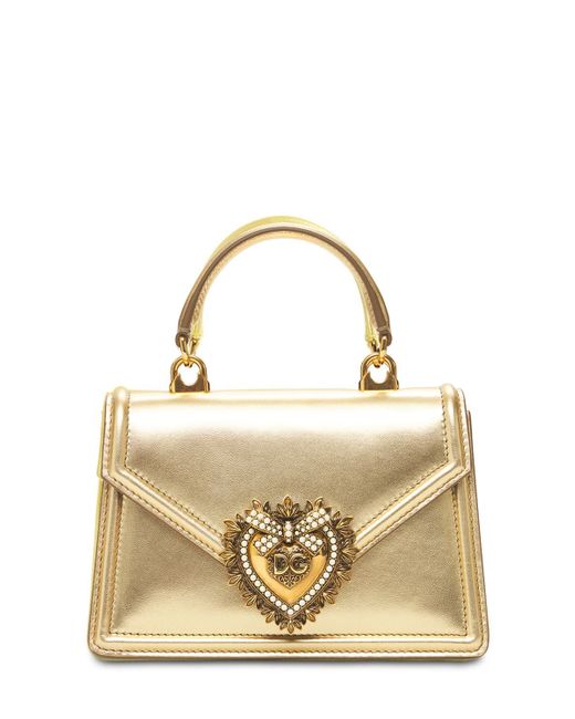Dolce & Gabbana Mini Devotion Laminated Leather Bag