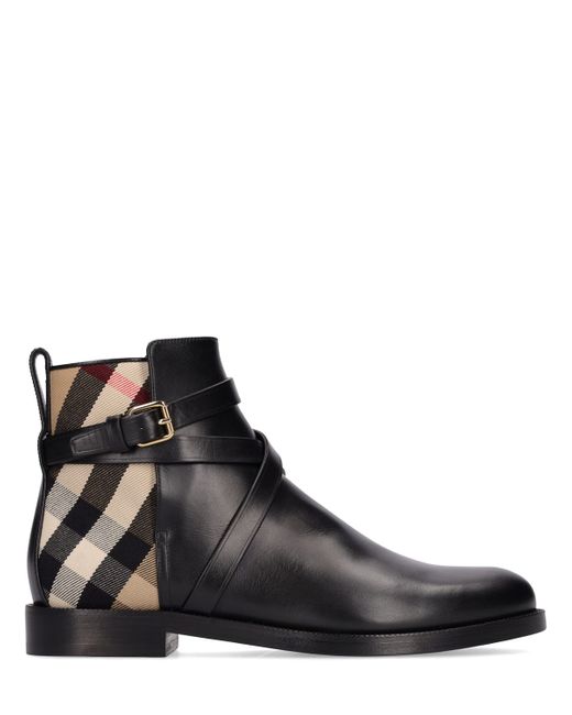 Burberry 20mm New Pryle Leather Check Boots