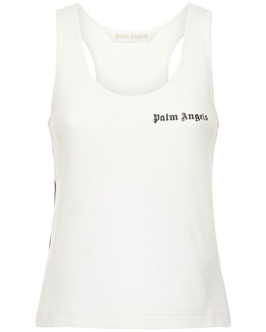 Palm Angels Classic Logo Cotton Jersey Tank Top