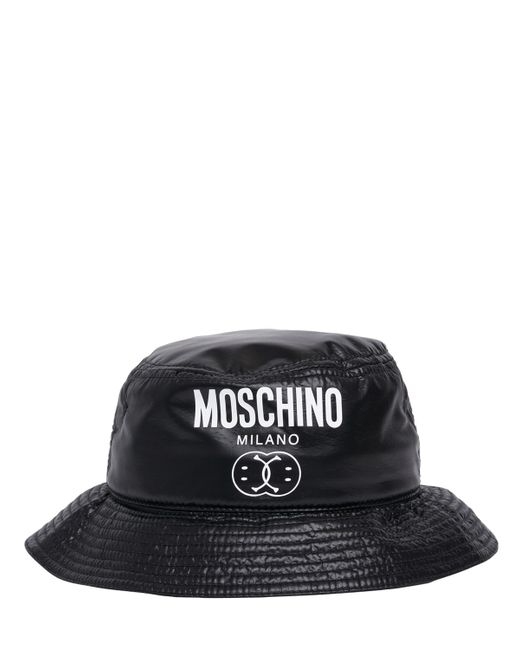Moschino Logo Print Nylon Bucket Hat