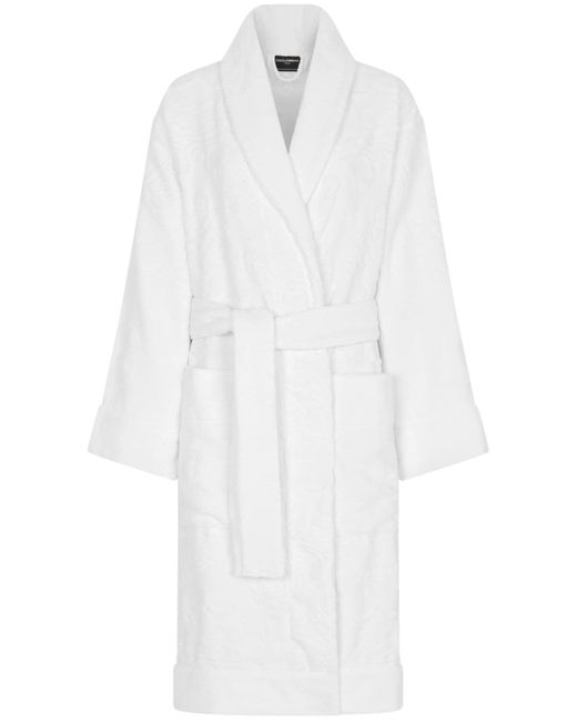 Dolce & Gabbana Cotton Terry Jacquard Bath Robe