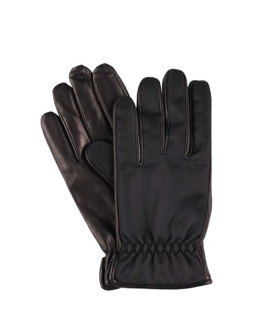Mario Portolano Nylon Leather Gloves W/cashmere Lining