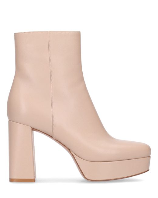 Gianvito Rossi 90mm Daisen Platform Leather Ankle Boots