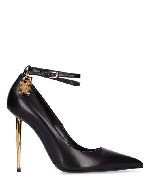 Tom Ford 105mm Padlock Leather Pumps