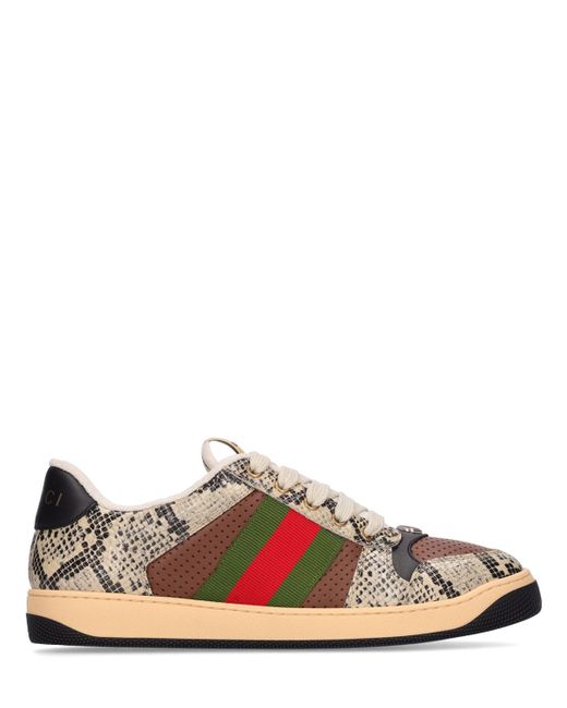 Gucci Screener Python Print Leather Sneakers