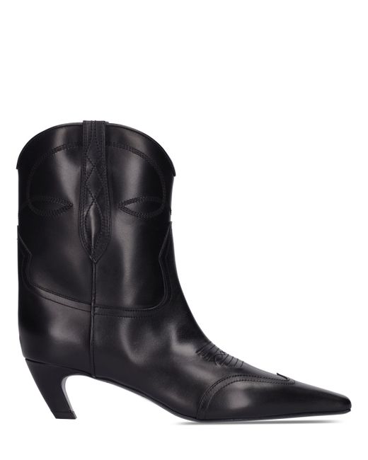 Khaite 50mm Dallas Leather Ankle Boots