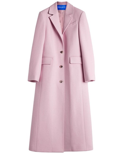 Nina Ricci Wool Gabardine Long Coat