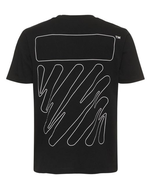 Off-White Diag Outline Print Cotton Jersey T-shirt